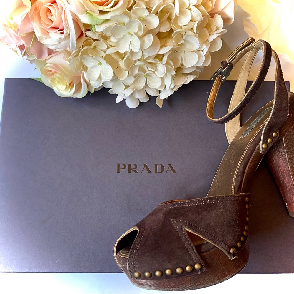 🌟HP2X🎉PRADA💎LUXURY💎Designer Women's Peep Toe Heels